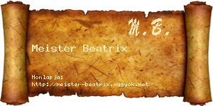Meister Beatrix névjegykártya